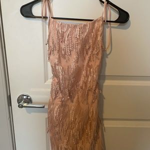 Pink Fringe Cocktail Dres